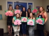 Adult paint party pink flowers