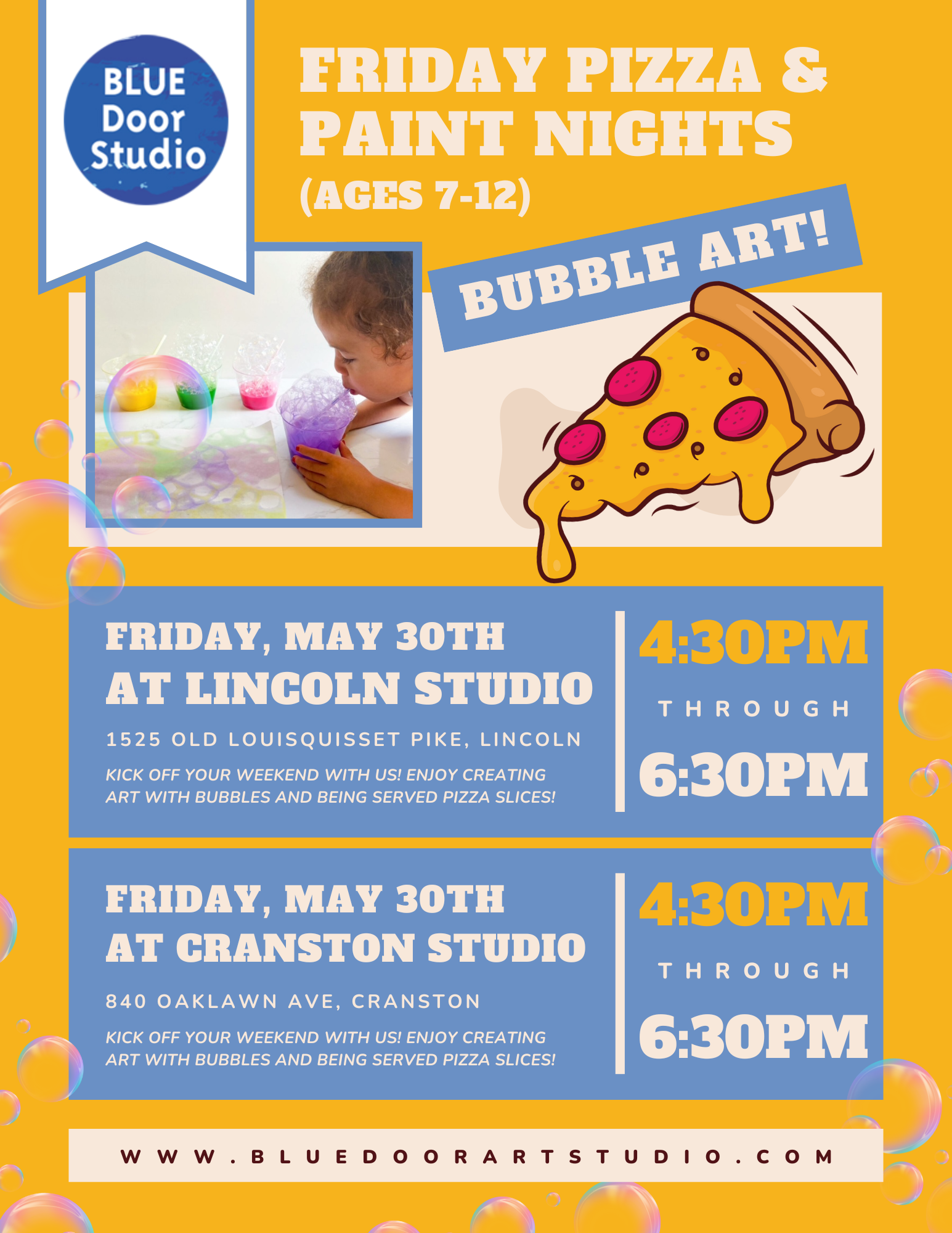 Bubble Art Flyer – Pizza Friday